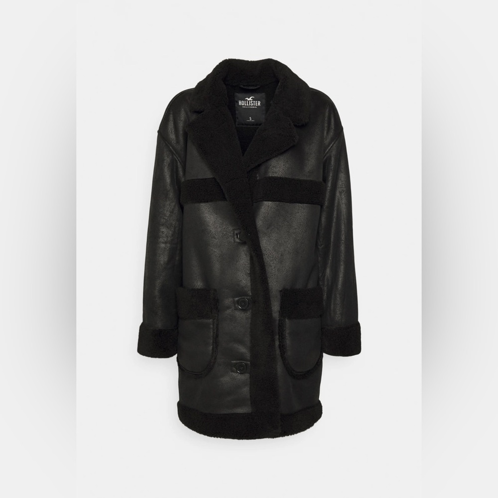 Hollister Co. LONG SHEARLING COAT - Classic coat